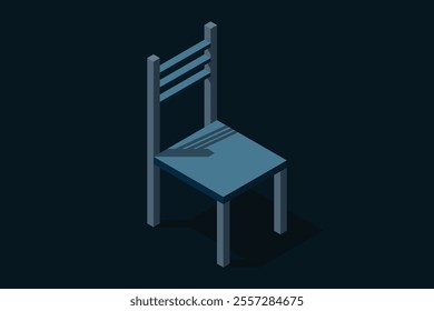 Isometric chair. Wooden chair. Chair icon in isometric style. Isometric furniture. Vector illustration