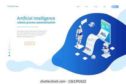 Isometric Chat bot and online survey. Online exam questionnaire form online education or internet quiz. Artificial intelligence. AI and business IOT concept.