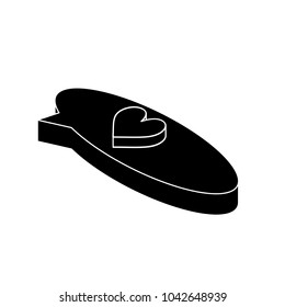 Isometric chat bubble with heart simple icon concept vector illustration