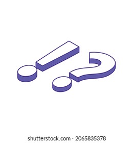 Isometric Chatbot Technical Support Composition With Question Mark And Exclamation Point Vector Illustration