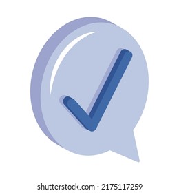 marca de verificación isométrica en fondo blanco