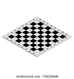 Isometric Chess Board 3d. Vector Illustration.