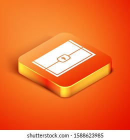Isometric Chest for game icon isolated on orange background.  Vector Illustration