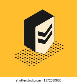 Isometric Chevron icon isolated on yellow background. Military badge sign.  Vector Illustration