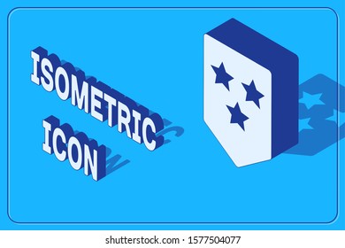 Isometric Chevron icon isolated on blue background. Military badge sign.  Vector Illustration