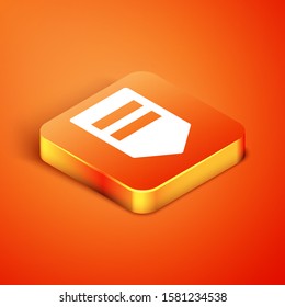Isometric Chevron icon isolated on orange background. Military badge sign.  Vector Illustration