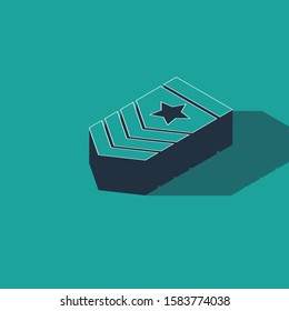 Isometric Chevron icon isolated on green background. Military badge sign.  Vector Illustration