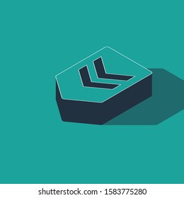 Isometric Chevron icon isolated on green background. Military badge sign.  Vector Illustration