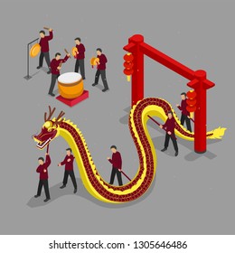 Isometric Chinese New Year Dragon