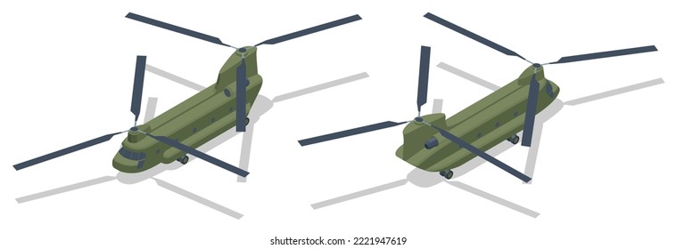 Isometric Chinook is a tandem-rotor helicopter developed. Chinook is a heavy-lift helicopter that is among the heaviest-lifting Western helicopters.