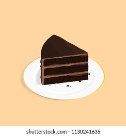 isometric chocolate cake vector