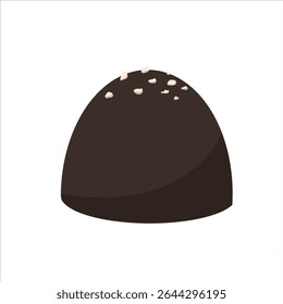  Trufa de chocolate isométrica com migalhas. Ilustração vetorial realista para marca de sobremesa, embalagem de alimentos ou design digital com tema doce.