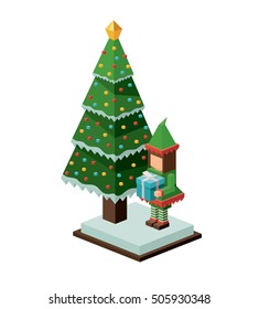 Isometric christmas elf design