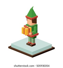 Isometric christmas elf design