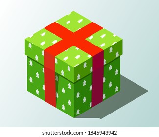 Isometric Christmas box vector ilustración 
