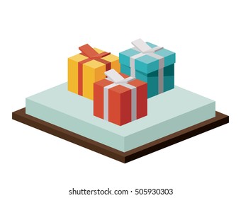 Isometric christmas gift design