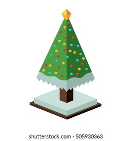 Isometric christmas pine tree design