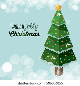 Isometric christmas pine tree design