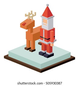 Isometric christmas reindeer design