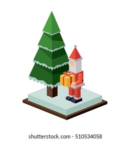 Isometric christmas santa design