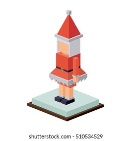 Isometric christmas santas wife design