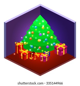 isometric Christmas set