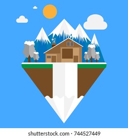 Isometric Christmas with snow.