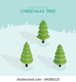 Isometric Christmas Tree. Isometric Spruce. 