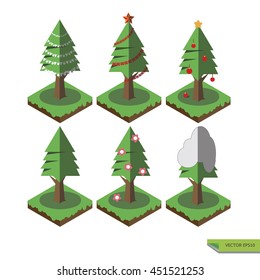 Isometric Christmas trees.