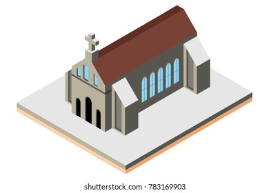 isometric church building