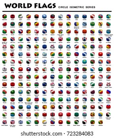 Isometric Circle Flags Of World