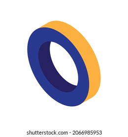 isometric circle vector isolated icon