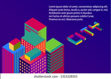 Isometric city 3d building modern 