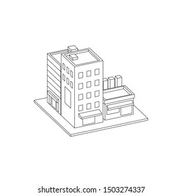 Isometric City Block Line Art Street Stock Vector (Royalty Free ...