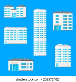 Isometric City Building Icon Vector set collection Illustration.