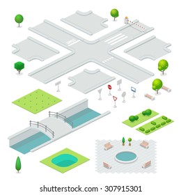 Isometric City Elements.