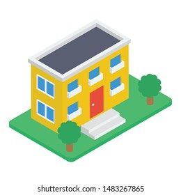 Isometric city hall vector design 