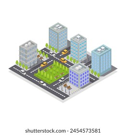 Isometric city illustrated in vector