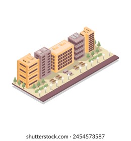 Isometric city illustrated in vector
