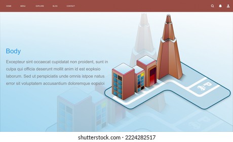 The Isometric City Landing page, download this artwork and choose the enhanced license for more usability