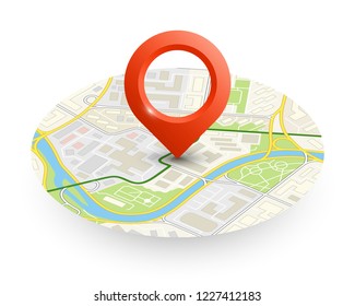 Isometric city map business infographic navigation, vector isometry point markers schema, 3D simple city plan GPS navigation, final destination arrow paper city map. Route delivery check point graphic