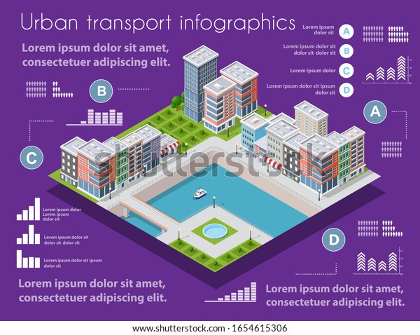 Isometric City Map Industry Infographic Set Stock Vector Royalty Free 1654615306 Shutterstock 4473