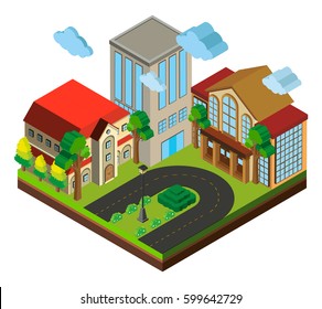 Isometric city on white