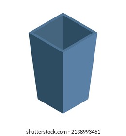 Isometric city park elements composition with isolated image of trash bin on blank background vector illustration