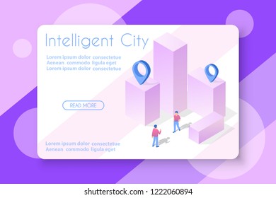 The isometric city with skyscraper from urban building vector architecture. Modern white illustration for design and business shape background