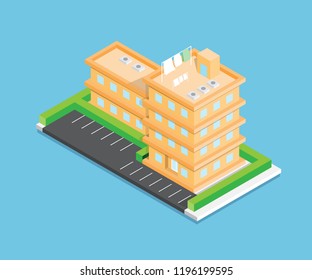 Isometric city vector design on blue background