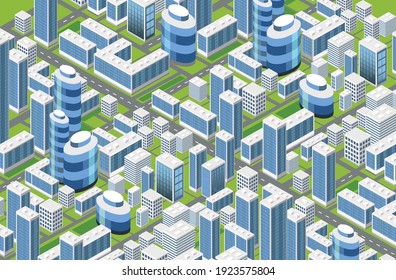 Isometric city vector.Smart town with road , trees,smart city and public park,building 3d,capital , Vector office and metropolis concept.