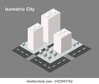 Isometric city vector.Smart town with road , smart city and public park,building 3d,capital , Vector office and metropolis concept.