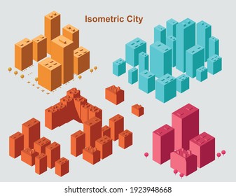 Isometric City Vector.Smart Town With Road , Smart City And Public Park,building 3d,capital , Vector Office And Metropolis Concept.
