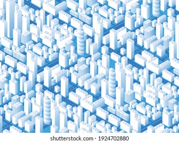 Isometric city vector.Smart town with road , smart city and public park,building 3d,capital , Vector office and metropolis concept.